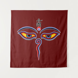 Wisdom Eyes Of Buddha - Bodhnath temple eyes Tapestry