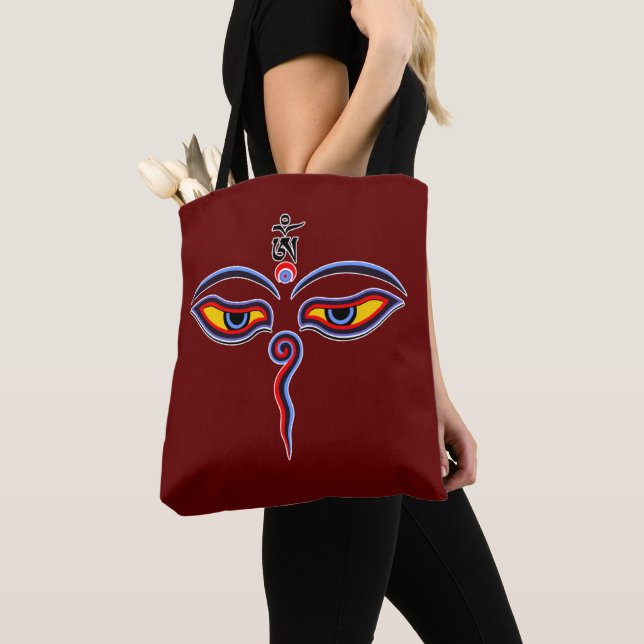 Wisdom Eyes Of Buddha - Bodhnath temple eyes Tote Bag (Close Up)