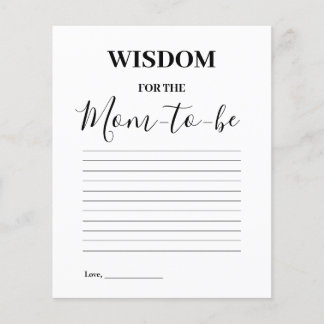 Wisdom for the Mum to be Baby Shower Game