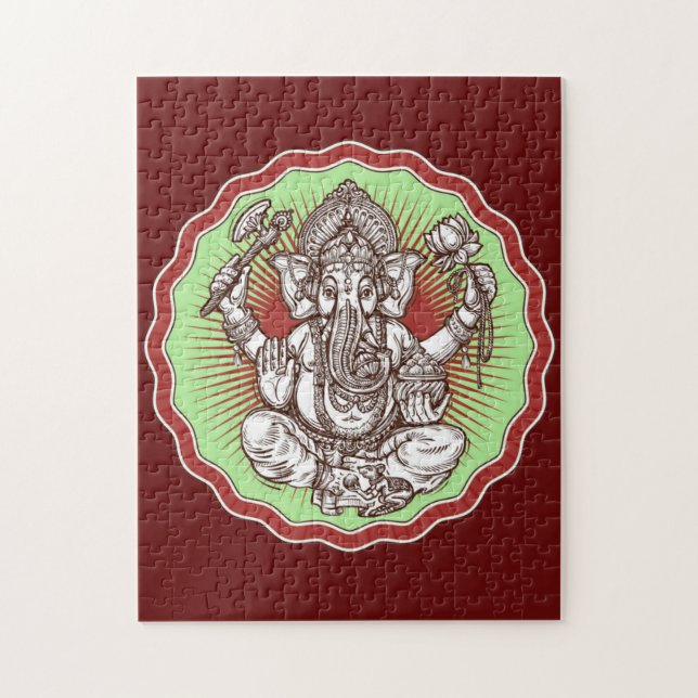Wisdom Ganapati India Hindu Lord Ganesha Elephant Jigsaw Puzzle (Vertical)
