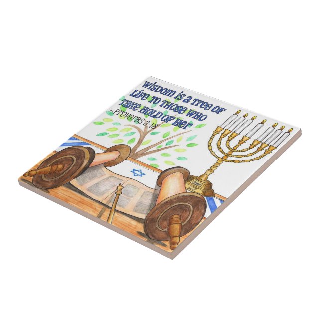 Wisdom is a Tree of Life Tile/ Trivet/ Jewellery B Tile (Side)