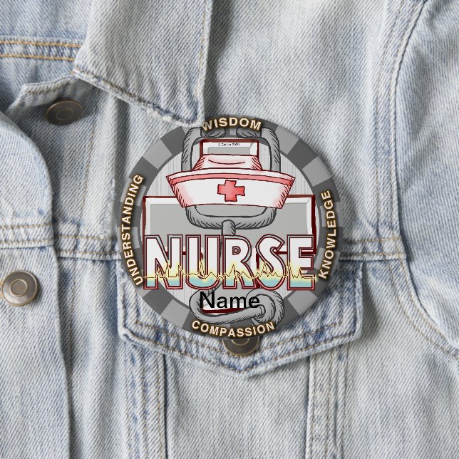 Wisdom nurse  10 cm round badge (In Situ)
