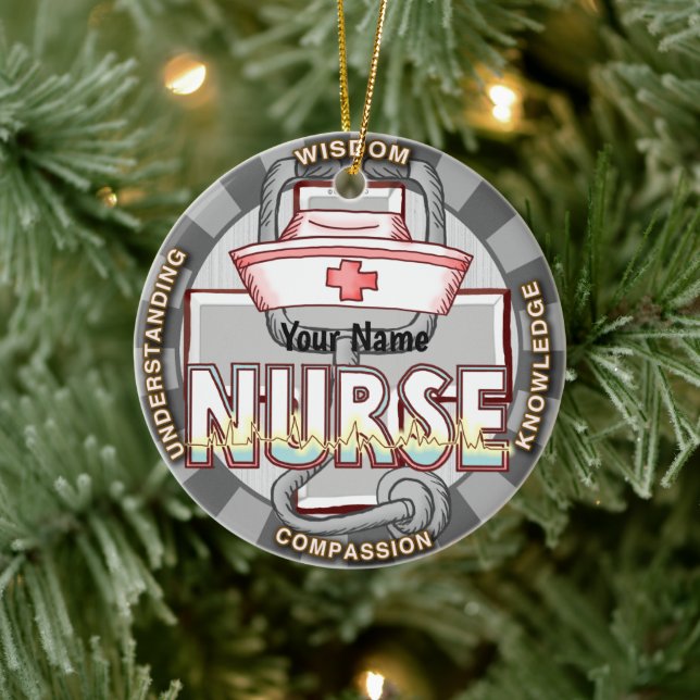 Wisdom nurse  ceramic ornament (Tree)