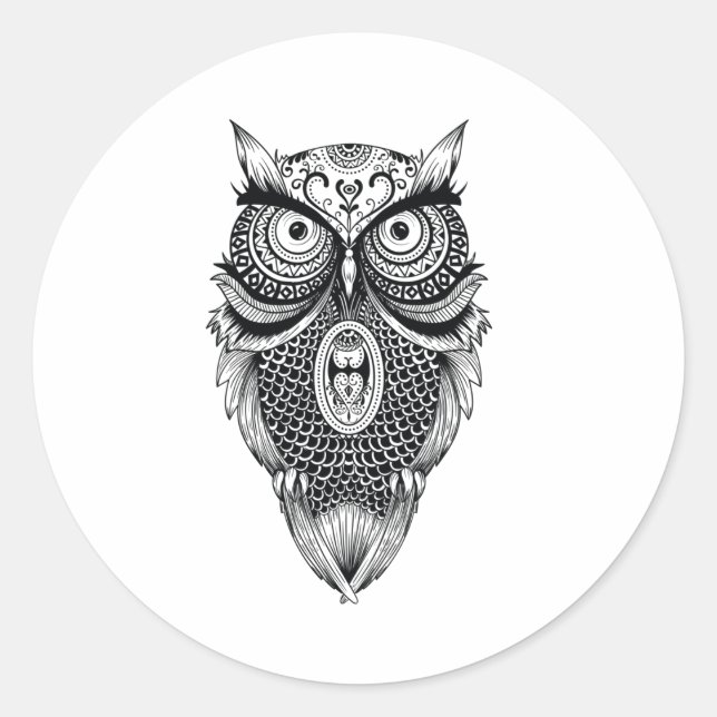 Wisdom Of The Owl King Classic Round Sticker (Front)