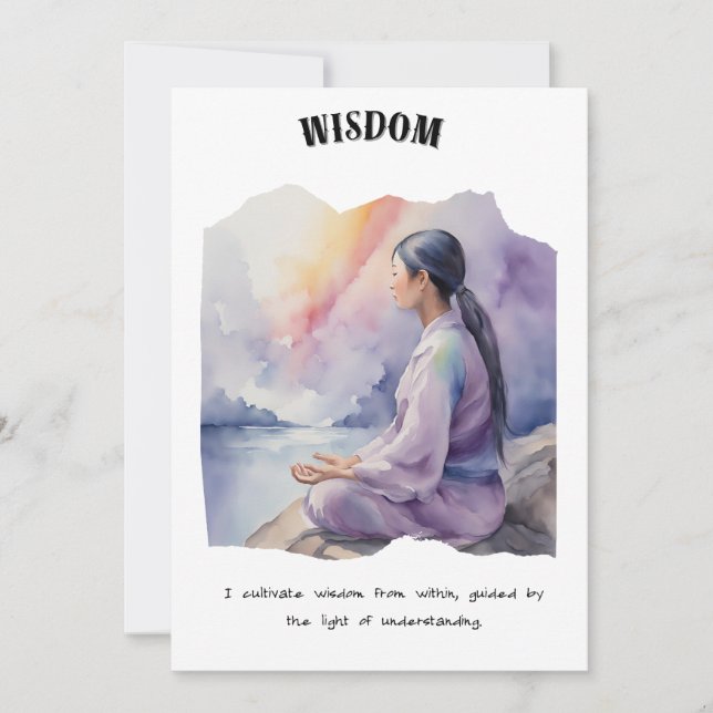 Wisdom Positive Affirmation Card (Front)