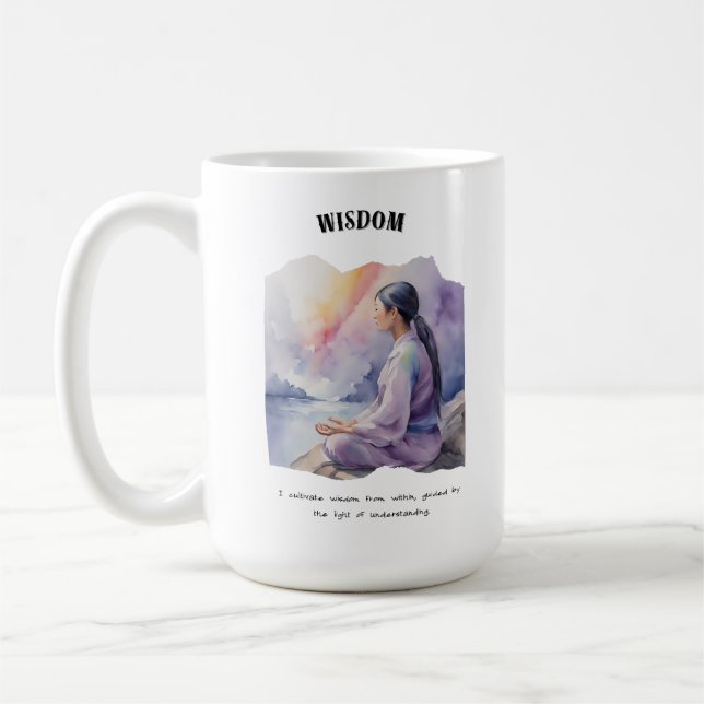 Wisdom Positive Affirmation Card Coffee Mug (Left)