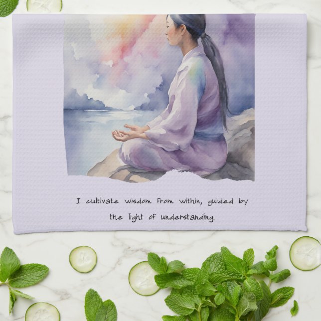 Wisdom Positive Affirmation Tea Towel (Folded)