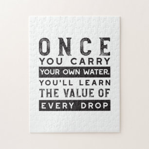Wisdom Quote Design - Value of Every Drop Jigsaw Puzzle