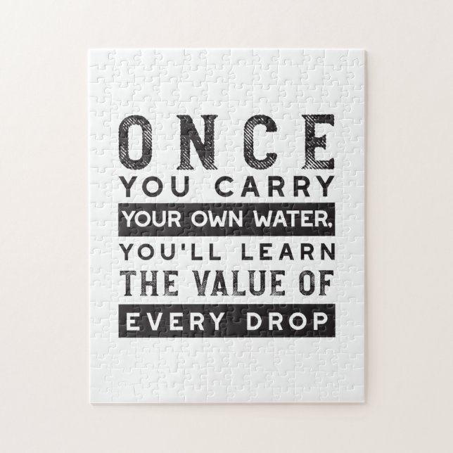 Wisdom Quote Design - Value of Every Drop Jigsaw Puzzle (Vertical)