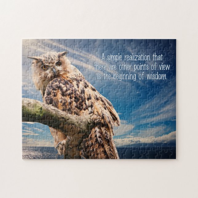 Wisdom Quote Owl puzzle (Horizontal)
