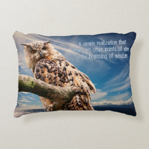 Wisdom Quote Owl throw pillow