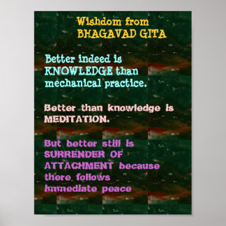 WISDOM Quotes from Bhagavad Gita Poster