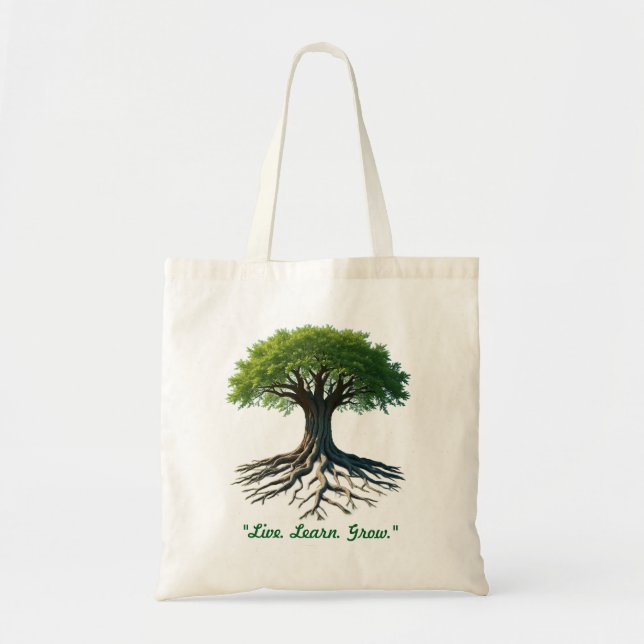 "Wisdom Through Roots" Tote Bag (Front)
