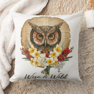 Wise and Wild Boho Owl Art Cushion
