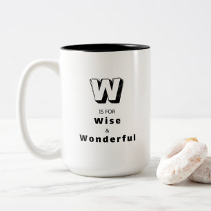 Wise and Wonderful W - Personalised Luxury Two-Tone Coffee Mug