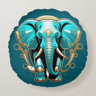 Wise as an Elephant Brushed Polyester Round Cushion