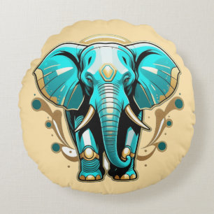 Wise as an Elephant Grade A Catton Round Cushion