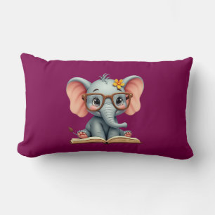 Wise Baby Elephant Lumbar Cushion