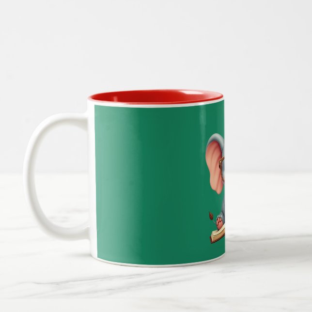 Wise Baby Elephant Two-Tone Coffee Mug (Left)