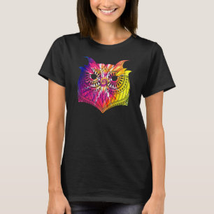 Wise Bird Forest Animal Predator Colourful Owl T-Shirt