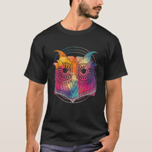 Wise Bird Predator Animal Colourful Forest Owl T-Shirt