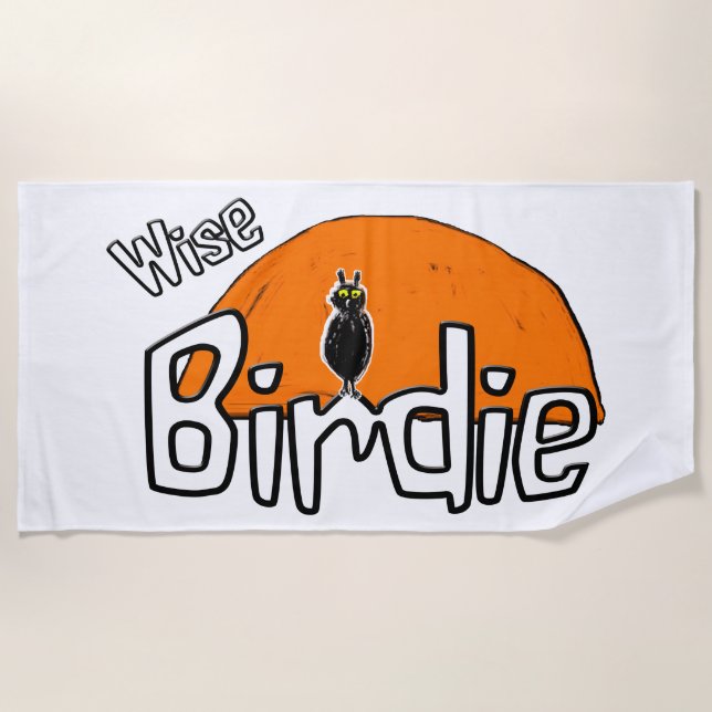 Wise birdie  beach towel (Front)