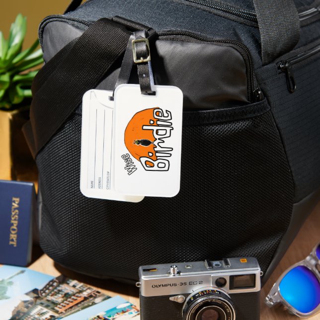 Wise birdie   luggage tag (Front & Back)