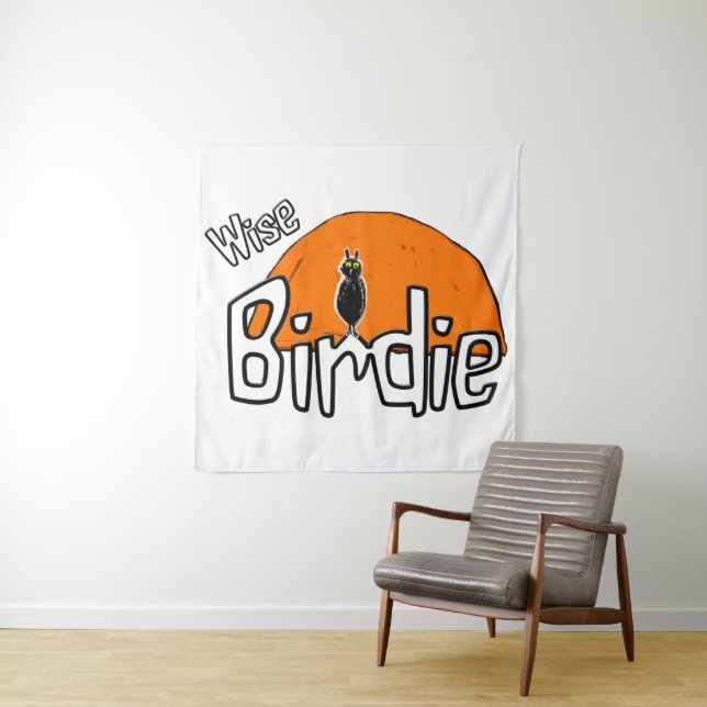 Wise birdie  tapestry (In Situ)