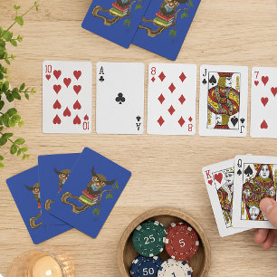 Wise Blue Cute Brown Reading Owl Books Playing Cards