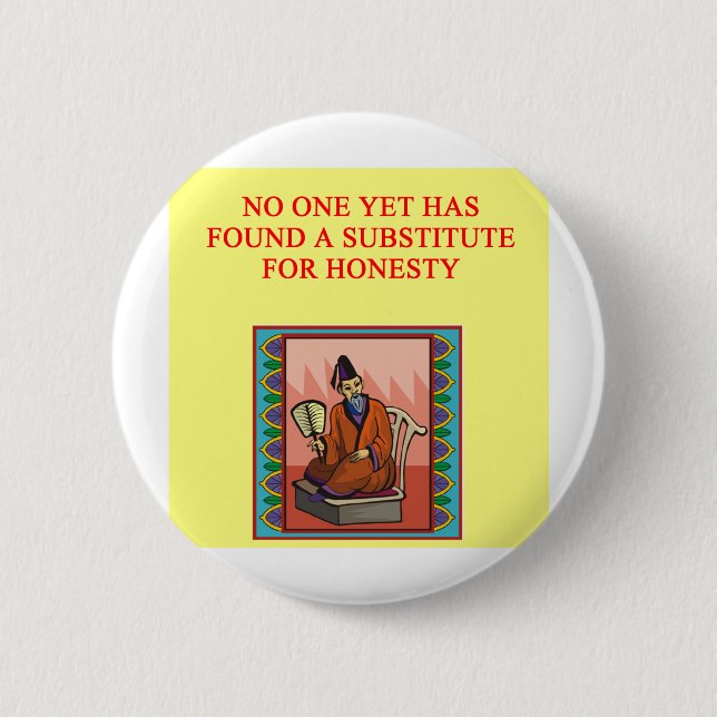 wise chinese proverb 6 cm round badge (Front)