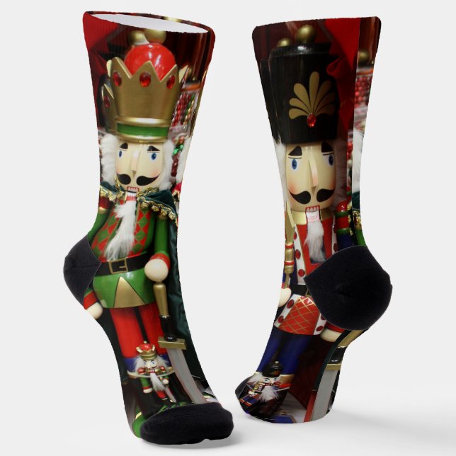 Wise Crackers Nutcracker Christmas Socks (Angled)