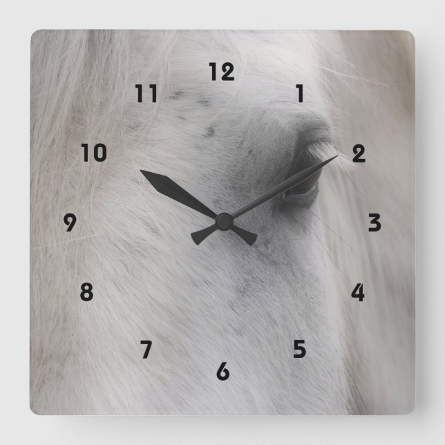 Wise Eye Of A Horse Animal Square Wall Clock (Front)