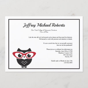 Wise Eyes Optometry Graduation Invitation