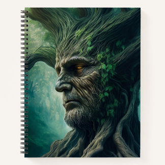 Wise Face in Ancient Tree Mystical Forest Notebook
