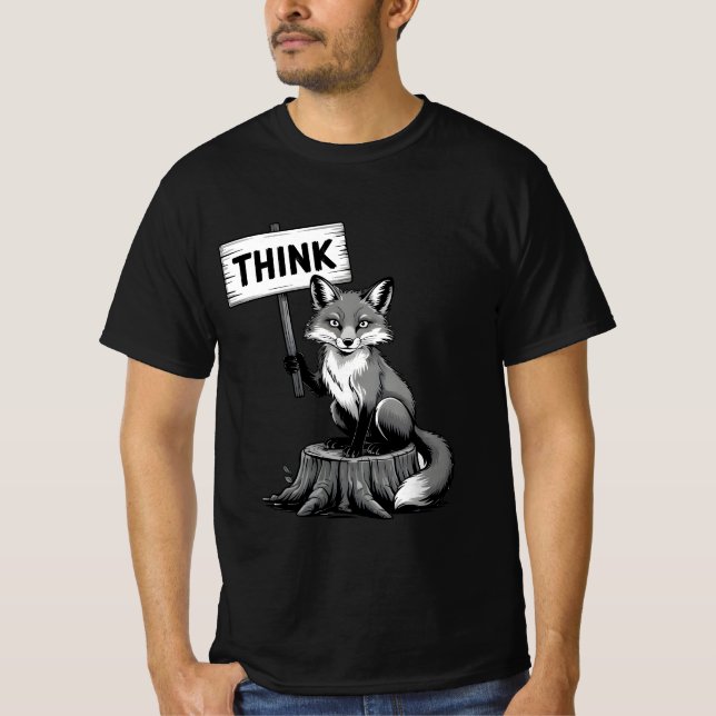 Wise Fox THINK Vintage Animal Rights T-Shirt  (Front)