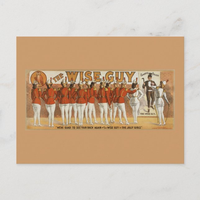 Wise Guy Vintage 1906 Theatrical Poster Postcard (Front)