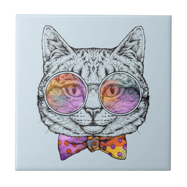 Wise Kitty Kat Ceramic Tile (Front)