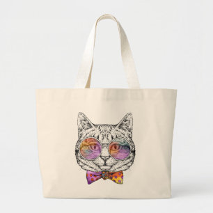 Wise Kitty Kat Large Tote Bag