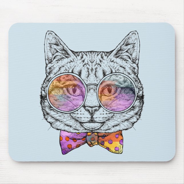 Wise Kitty Kat Mouse Pad (Front)