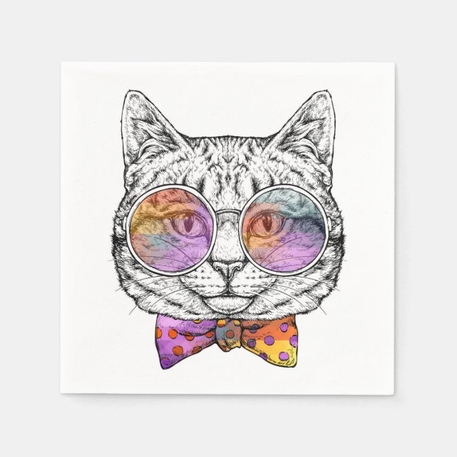 Wise Kitty Kat Napkin (Front)