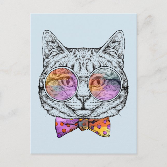 Wise Kitty Kat Postcard (Front)