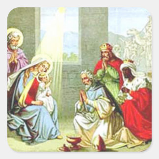 Wise Men At The Nativity Square Sticker