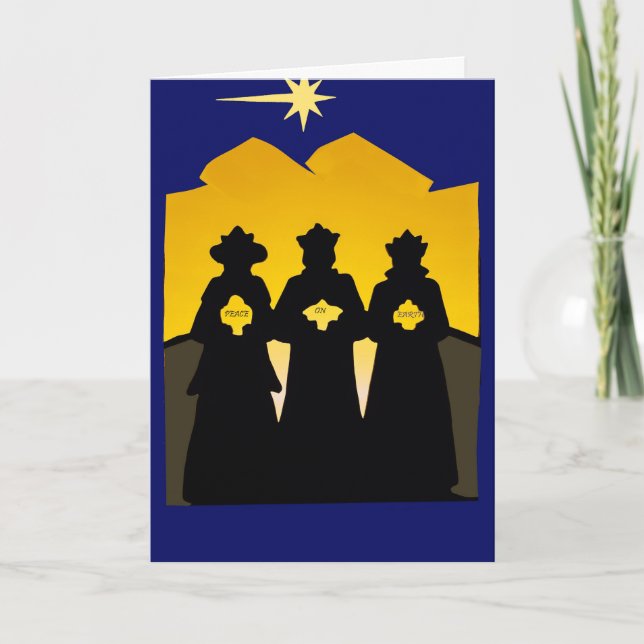 Wise Men Nativity Christmas Greeting Card (Front)