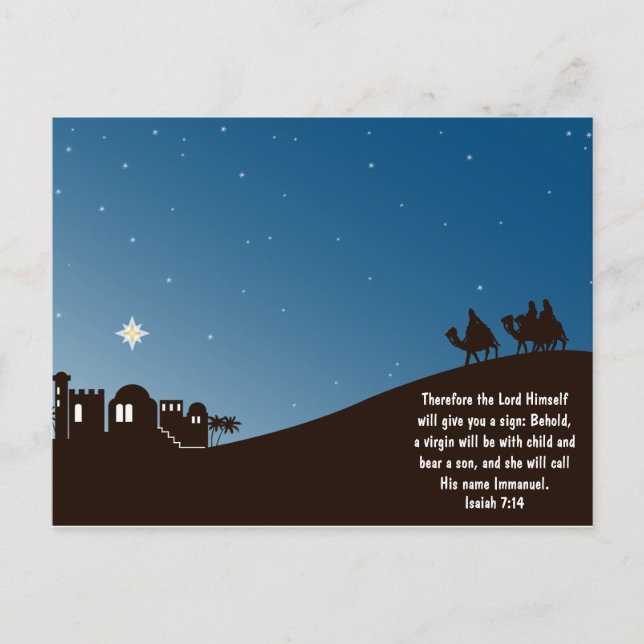 Wise Men Seek Him Christmas Postcard (Front)