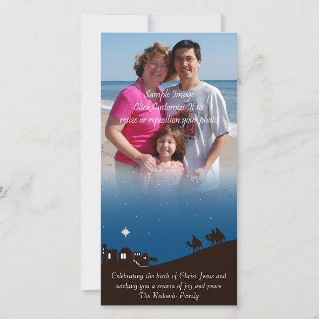 Wise Men Seek Him Photo Christmas Card (Front)