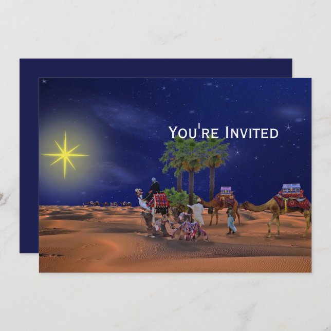 Wise Men Star Christmas Graphic Invitation (Front/Back)