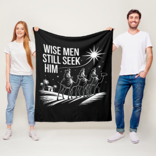 Wise Men Still Seek Him Christian Christmas Jesus Fleece Blanket