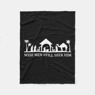 Wise men still seek him christian christmas jesus fleece blanket