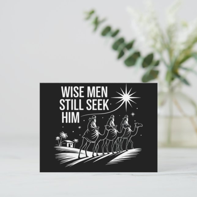 Wise Men Still Seek Him Christian Christmas Jesus Holiday Postcard (Standing Front)