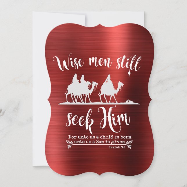 Wise Men Still Seek Him Christmas Holiday Card (Front)